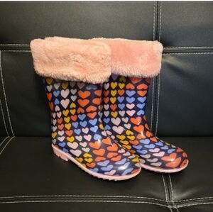 Carter's Kids Boots with Heart Pattern - Pink and Blue